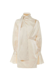 Soto Tie-Neck Tucked Mini Dress Robe ACLER 
